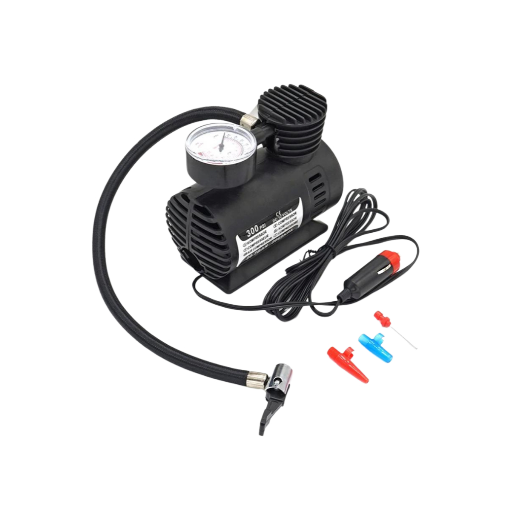 Mini Compressor De Ar Elétrico Portátil Com Manômetro 250PSI 12V Para Pneu Carro Moto Bike Bola