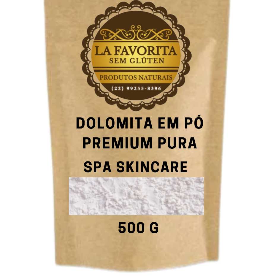 Dolomita em pó para mascará facial e couro cabeludo – 100 g – 200 g – 500 g – La Favorita Sem Glúten