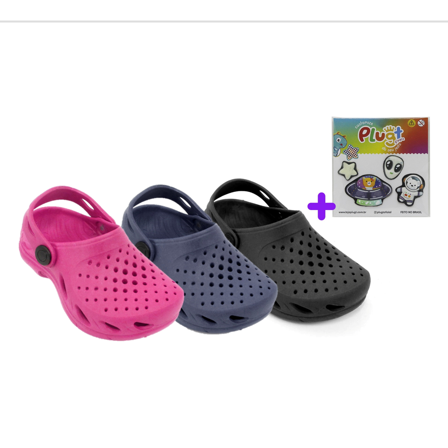 Babuche Sandália Plugt Eco Liso Unissex Confortável Cores + Cartela de Sticker