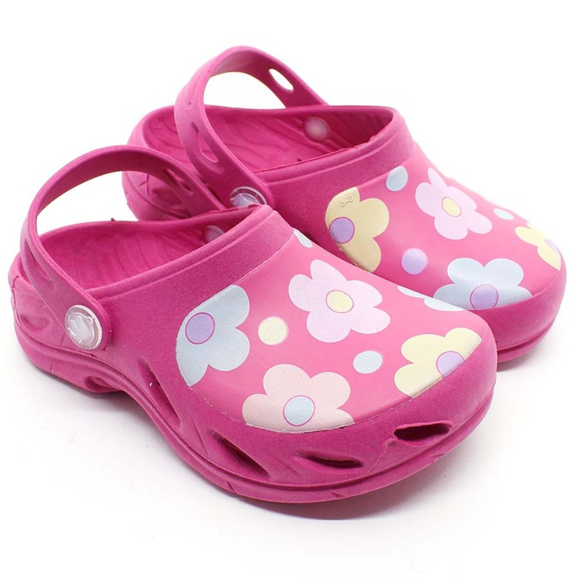 Babuche Infantil Sandália Plugt Ventor Baby Flores Magenta Menina Confortável Macio Leve Nuvem