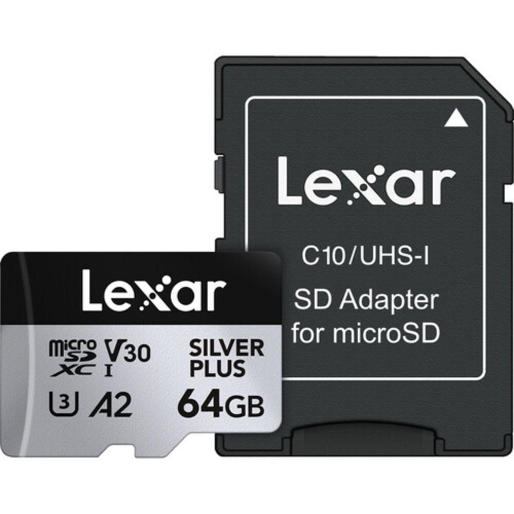 CARTÃO MEMÓRIA LEXAR MICRO SD XC 64GB 205MB/S UHS-I V30 SILVER PLUS LMSSIPL064G-BNANU