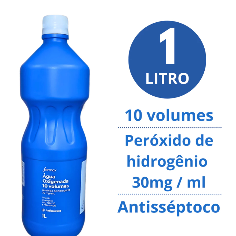 Agua Oxigenada 10 Volumes Antisséptico 1 Litro Id