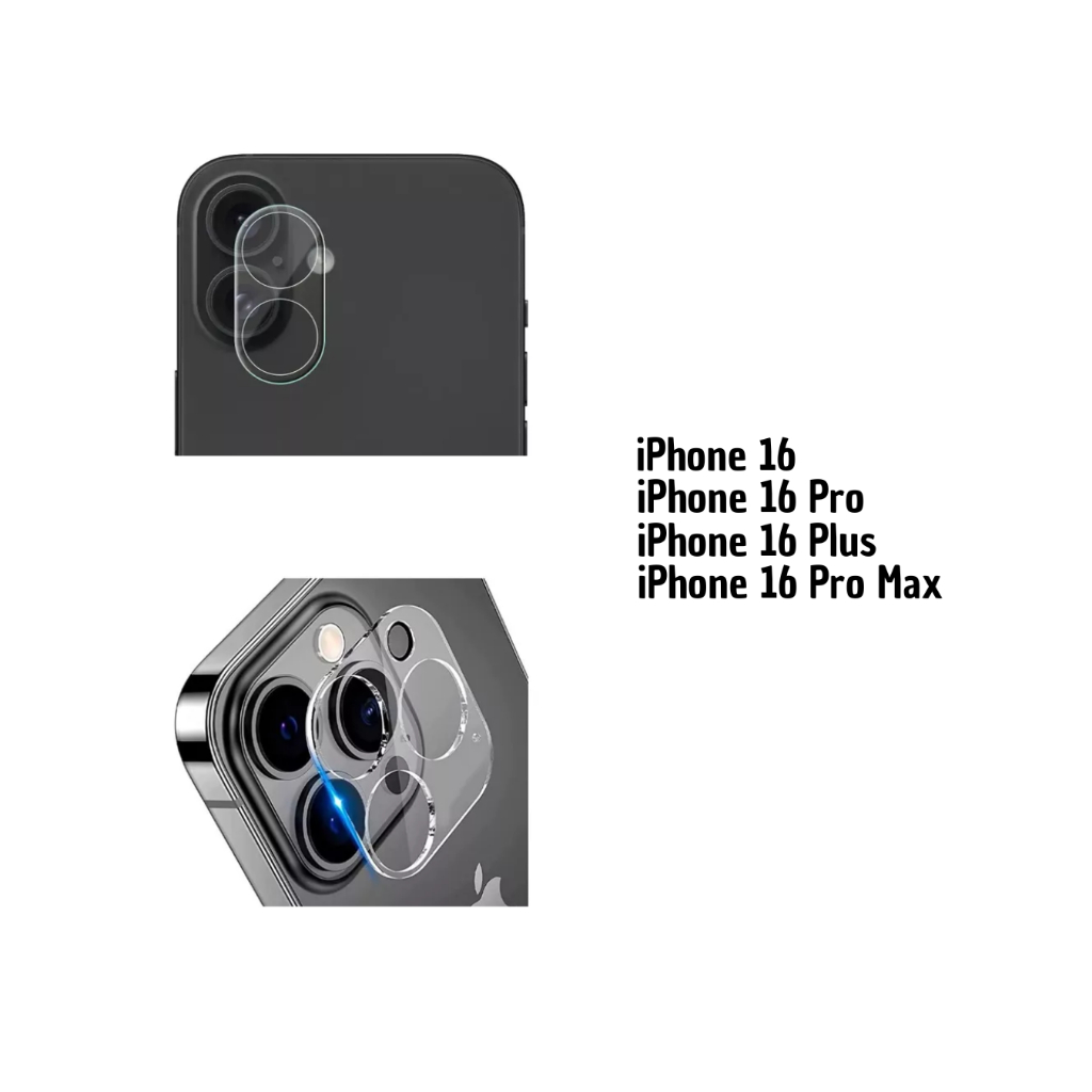 Kit 3 Pelicula Da Câmera Lente 3d 9d Para iPhone 16 16 Pro 16 Pro Max 16 Plus