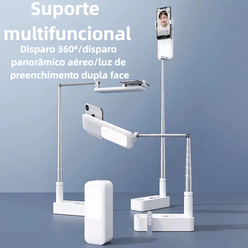 Suporte Para Celular Dobrável Multifuncional sem fio Com Luminaria e Controle V6