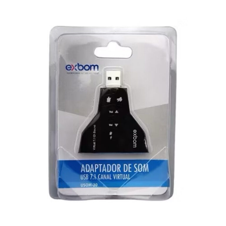 Exbom Placa De Som Adaptador Usb 7.1 Para 2 Fone M