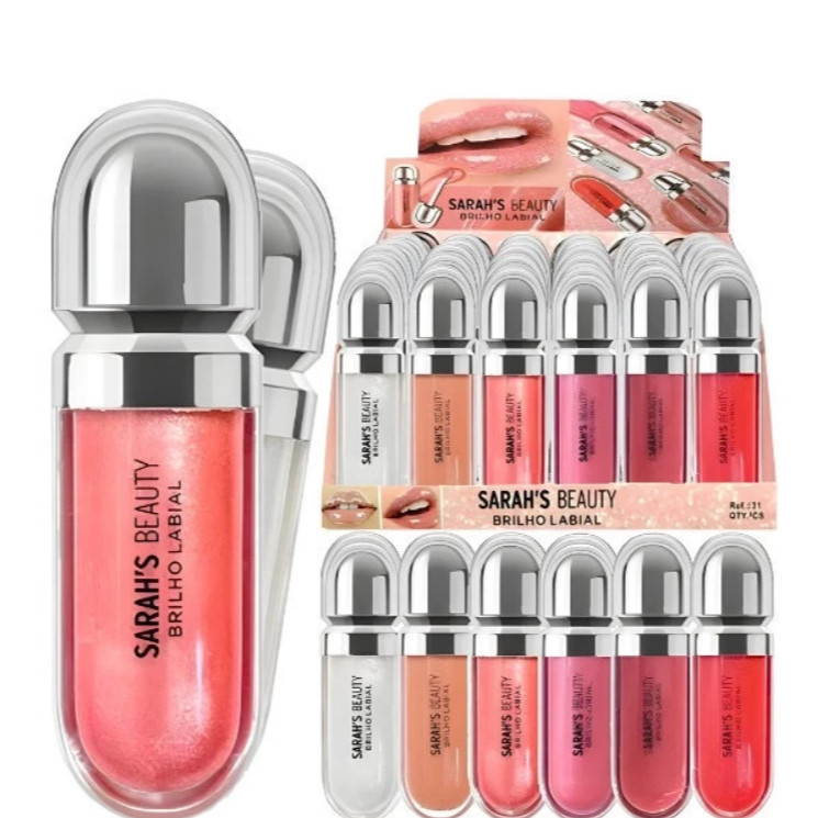 KIT 6 Gloss Labial Sara Sarahs Beauty brilho inten