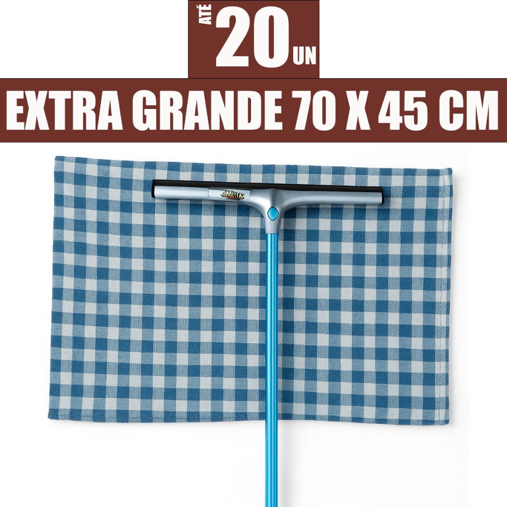 Kit Pano de chão xadrez Extra Grande pano de limpeza 70×45