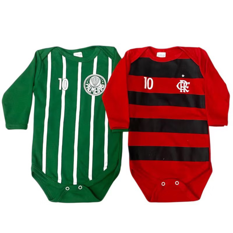 Body manga longa inverno, times temáticos bebê torcedor, roupas de bebê