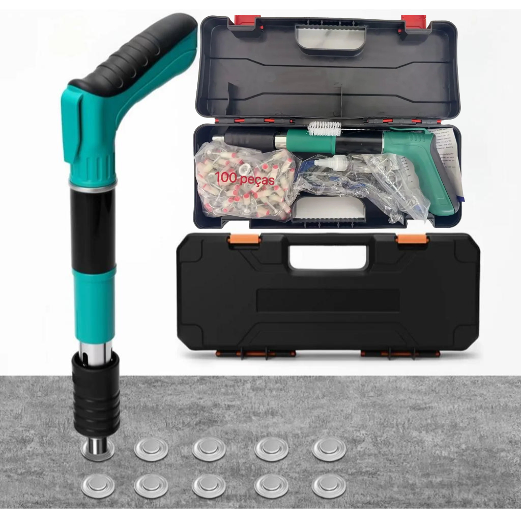 Kit Fixadora Finca Pino Pistola Profissional Ação + 200 pinos grátis 27mm Com Luva