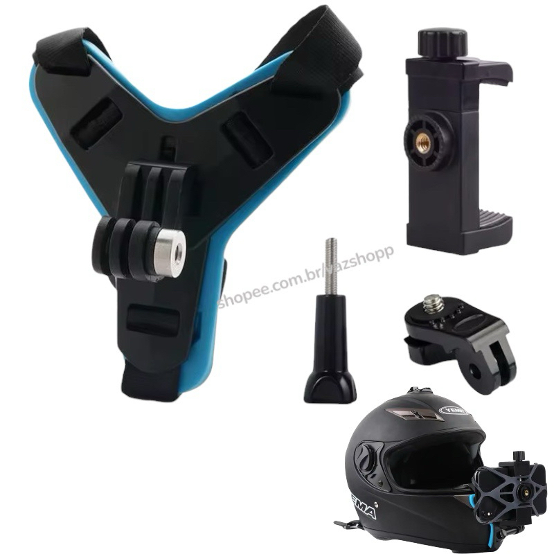 Suporte Câmera Capacete Telefone Celular Câmera Queixo Antiderrapante