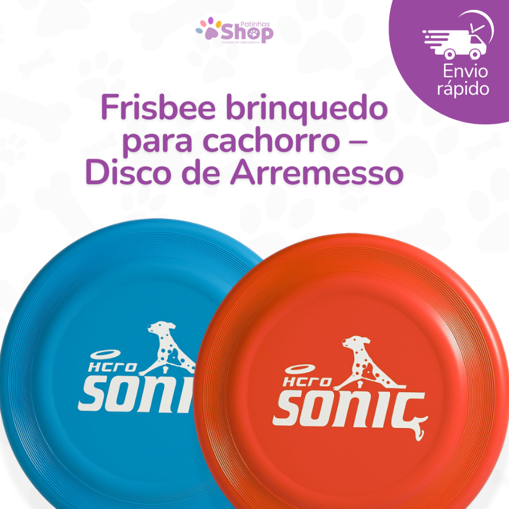 kit 2 Frisbee Brinquedo para Cachorro  Disco de Arremesso