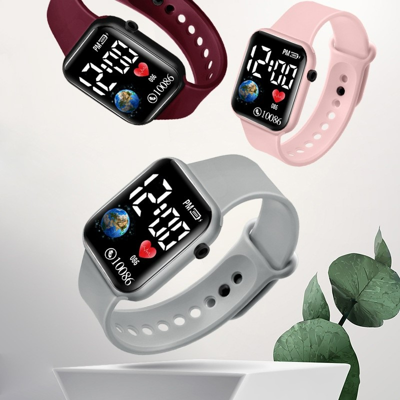 Relógio LED À Prova Dágua Digital feminino Masculino Esporte Pulseira De Silicone