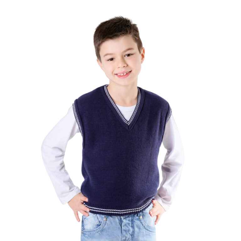Colete Infantil meninos e meninas liso decote em V