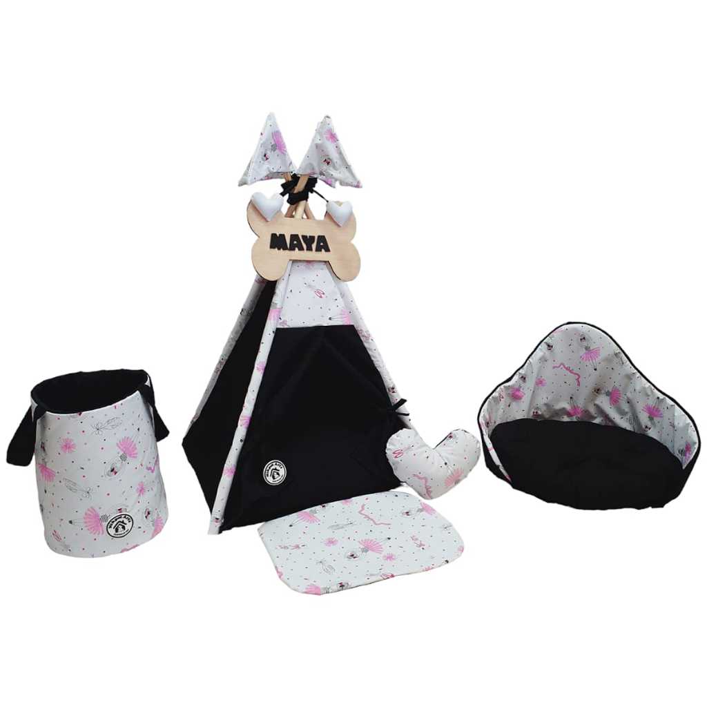 Kit Cabana Cesto Organizador Cachorro Almofada Pet Colchão Cama Redonda Casinha Toca Plaquinha Perso