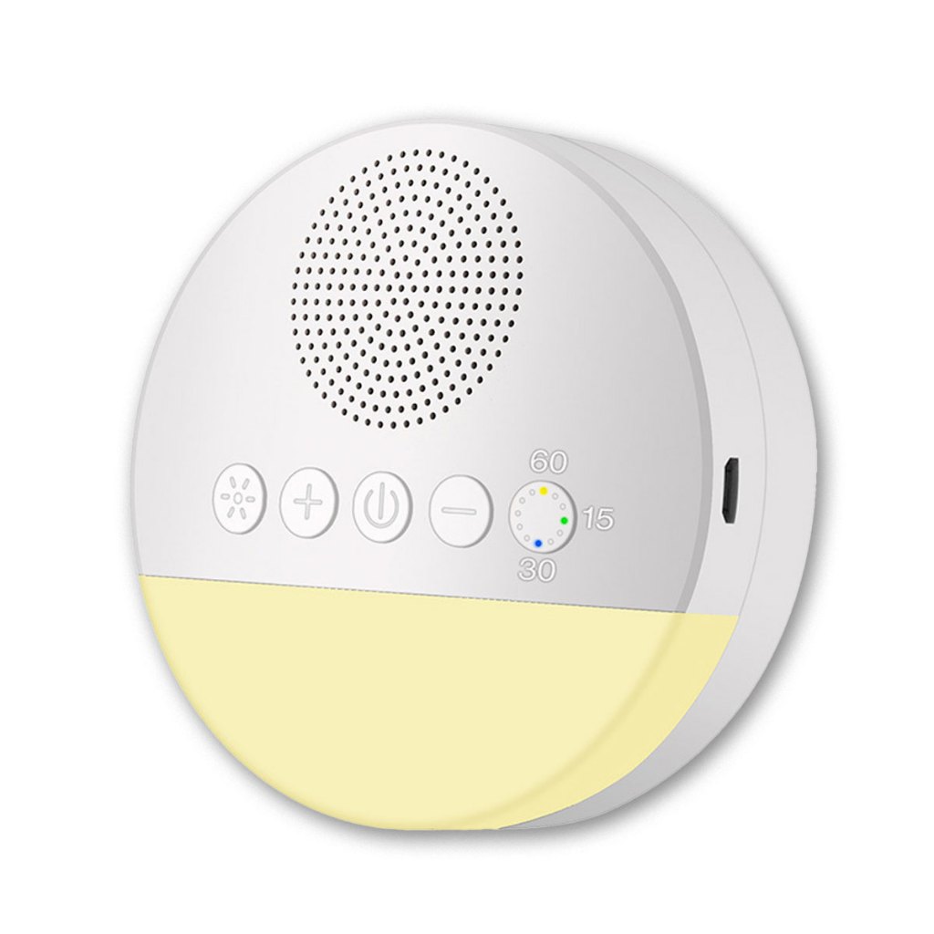 Máquina de ruído branco para crianças, temporizador de luz noturna, USB recarregável