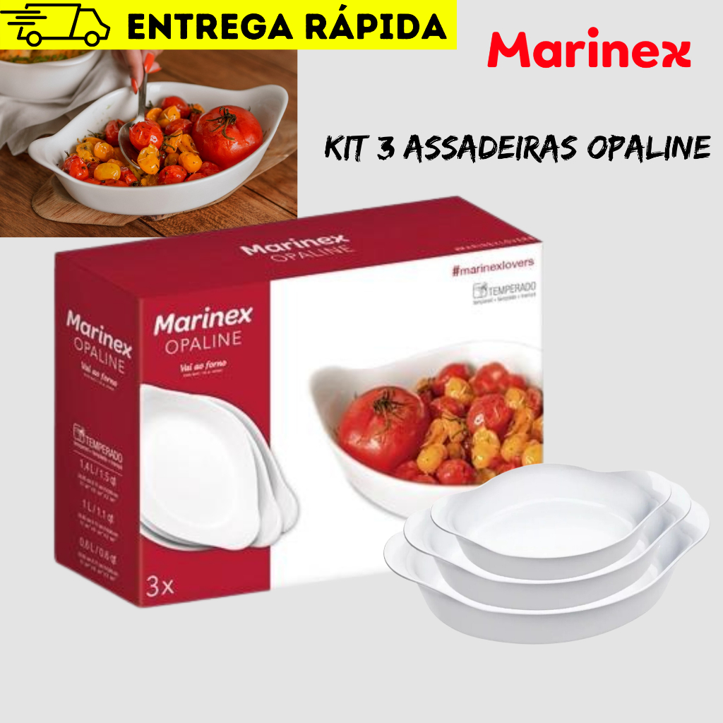 KIT 3 ASSADEIRAS OPALINE – NADIR