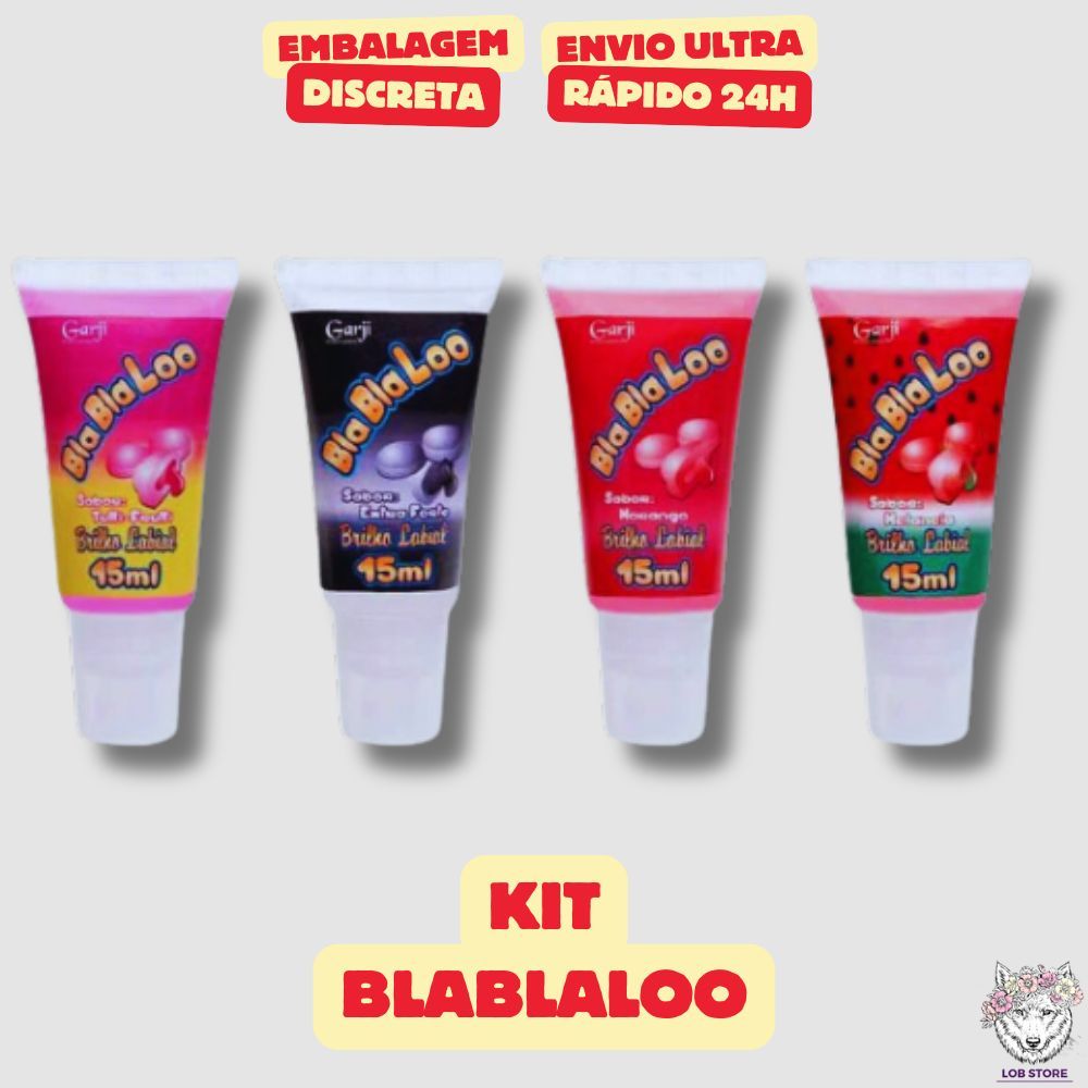 Kit 3 Unidades Blablaloo Brilho Labial Gloss Beijável 15ml Garji – TuttiFrutti Melancia Morango