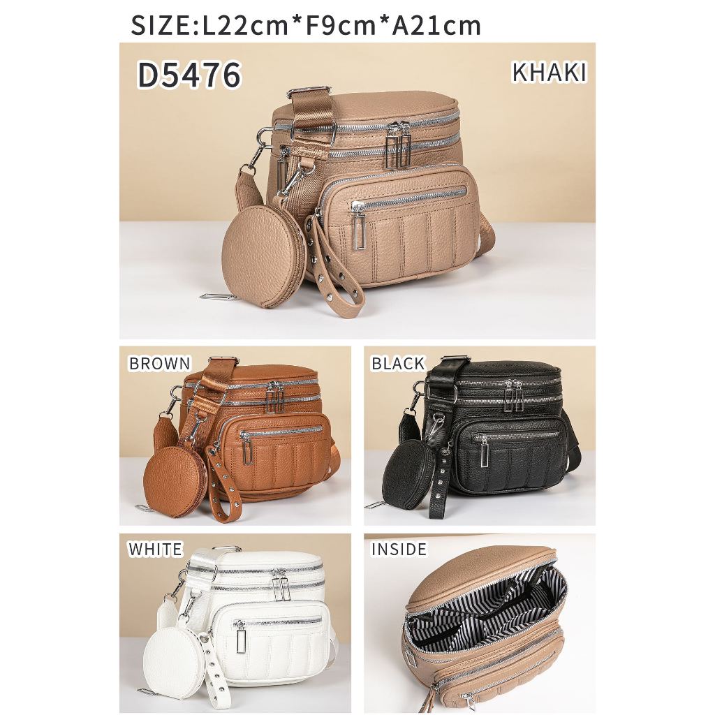 Bolsa Pochete Feminina Em Couro Pu Transversal Tipo Pochete Com Zíper Duplo 5476