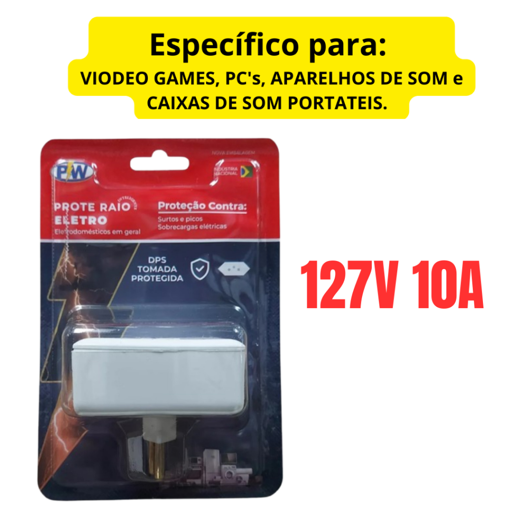 PROTETOR DE RAIO CONTRA QUEDAS DE ENERGIA ELÉTRICA – ELETRO 127V 10A PW