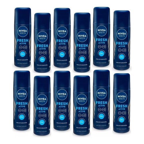 12 Nivea Men Deso Spray Fresh Active Azul 90ml