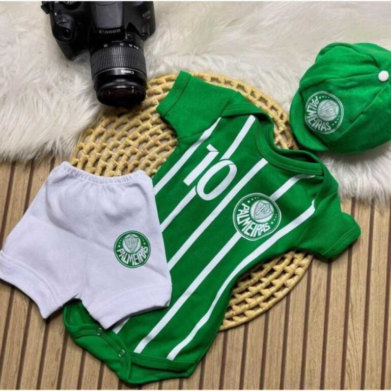 Body Bebê time paulista VERDÃO  verde e branco M