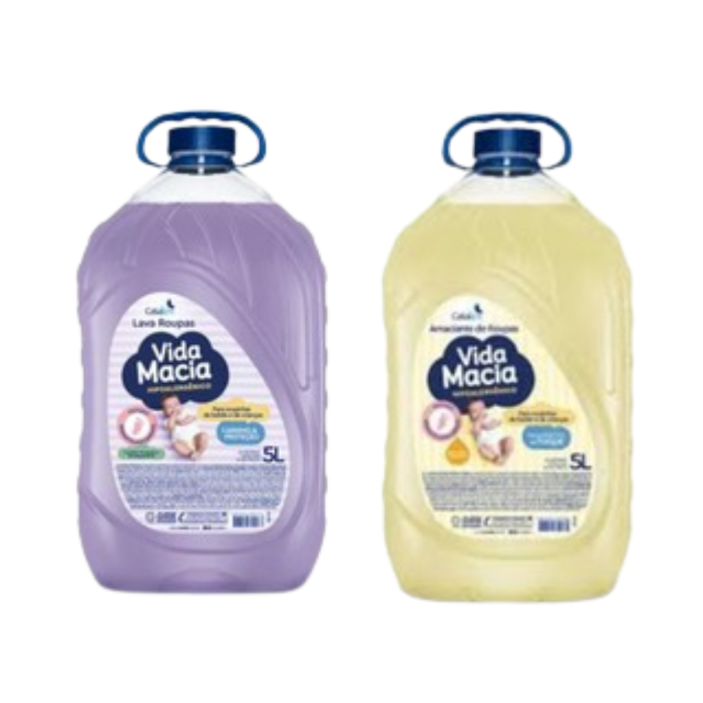 Lava Roupas + Amaciante Vida Macia Bebê ( 5 Litros Cada Kit Promocional  )