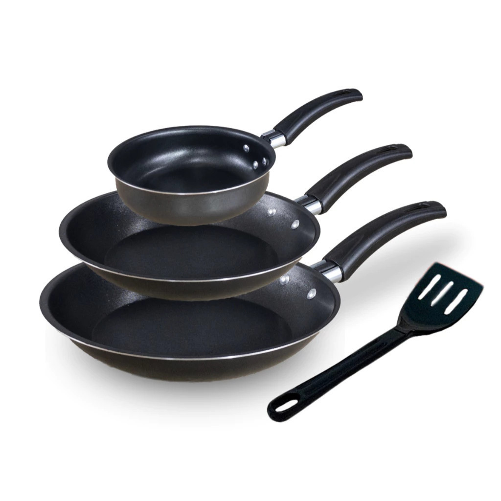 Kit 3 Frigideiras Antiaderentes com Teflon Premium  3 Peças 18cm, 22cm e Frigiovo 14