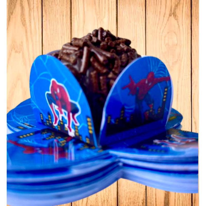 50 Forminhas Personalizadas de Doce Brigadeiro Docinho 4 Pétalas Festa, Aniversário Homem Aranha