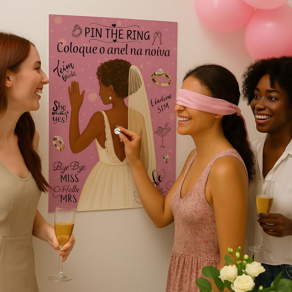 Pin the Ring – Coloque o anel na noiva – Brincadeira Para Chá de Lingerie