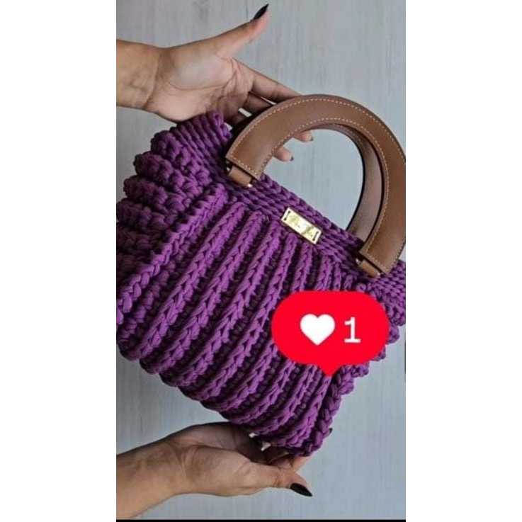 Alça Meia LUA(O PAR) para Bolsas Croche Artesanat