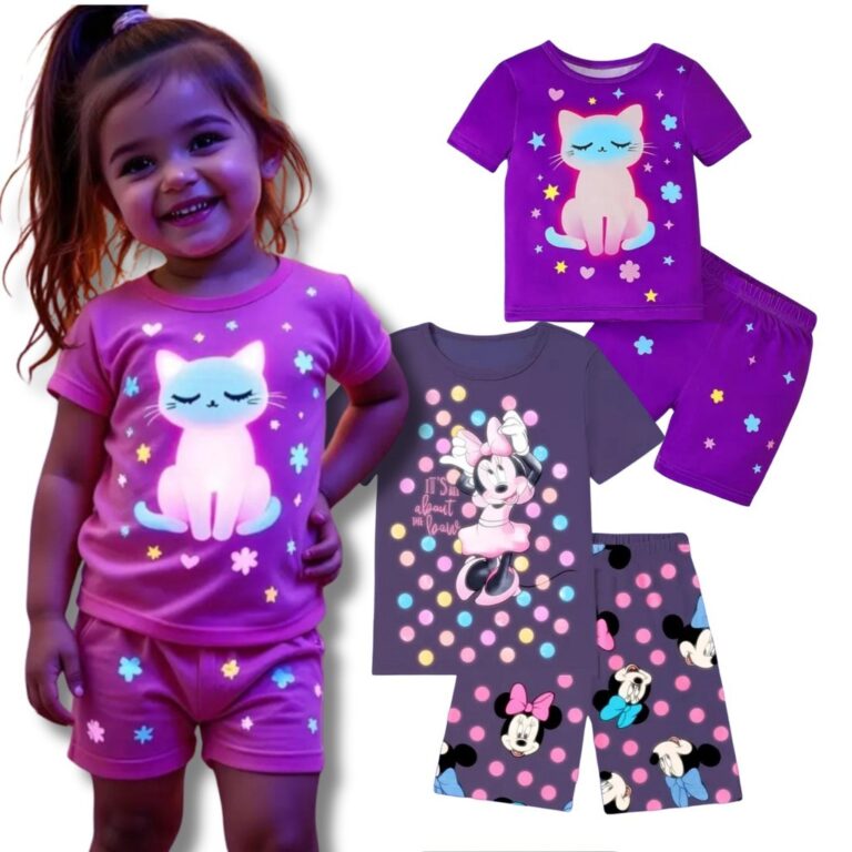 Kit 4 Peças Pijama Sortido Infantil Menina Brilha