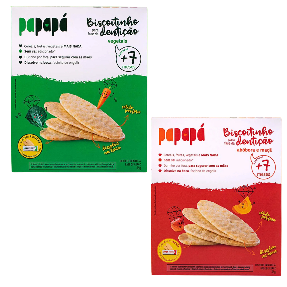 Biscoito para Fase de Dentição Clean Label Orgânico Zero açúcar Papapá – 36 g