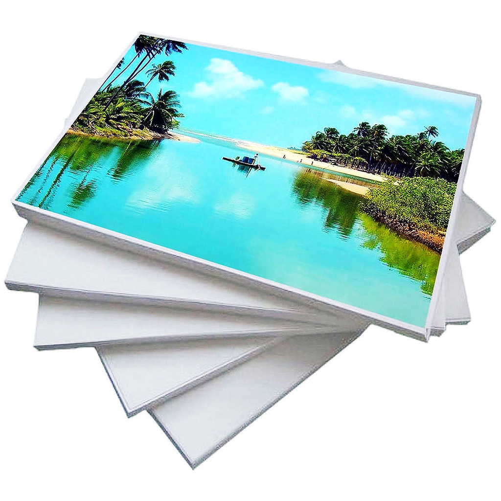 Papel Fotográfico A4 120g Glossy Branco Brilhante com 300 folhas