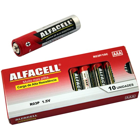 Kit 10 Pilhas AAA Alfacell Original Pilha 1.5V