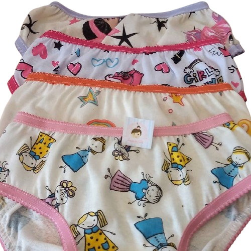 Kit Calcinha Infantil Menina 10 Unidades de Algoda