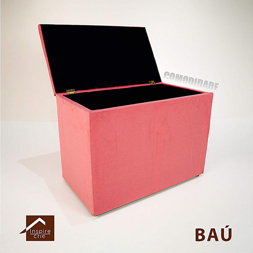 Baú Estofado Compacto e Resistente Puff Organizador para Sapatos, Roupas e Brinquedos