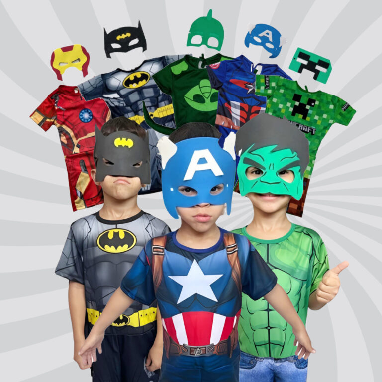 Fantasia Infantil Masculina Herói com Máscara Ro