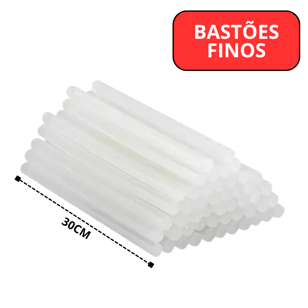Bastão Cola Quente Transparente Colorida Com Glitter 30cm Fino E Grosso Pistola Cola Quente