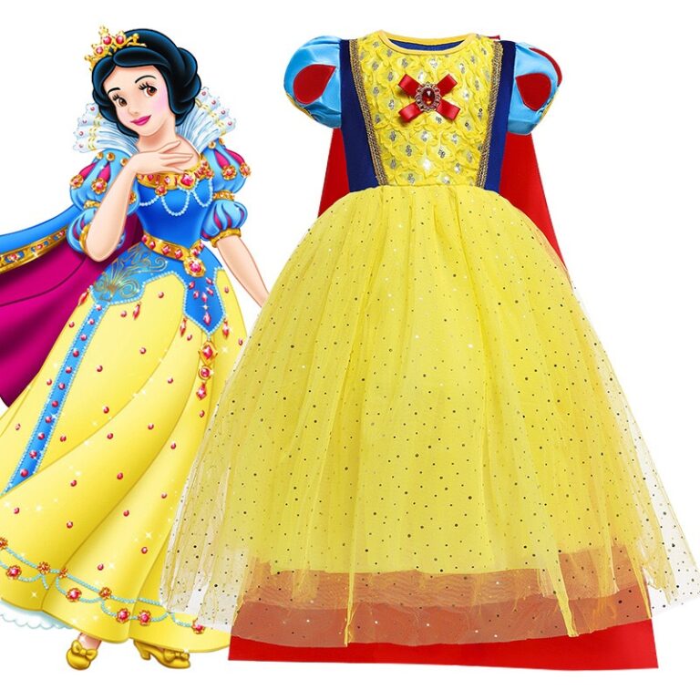 Vestido Fantasia Luxo Branca De Neve Infantil + Ti