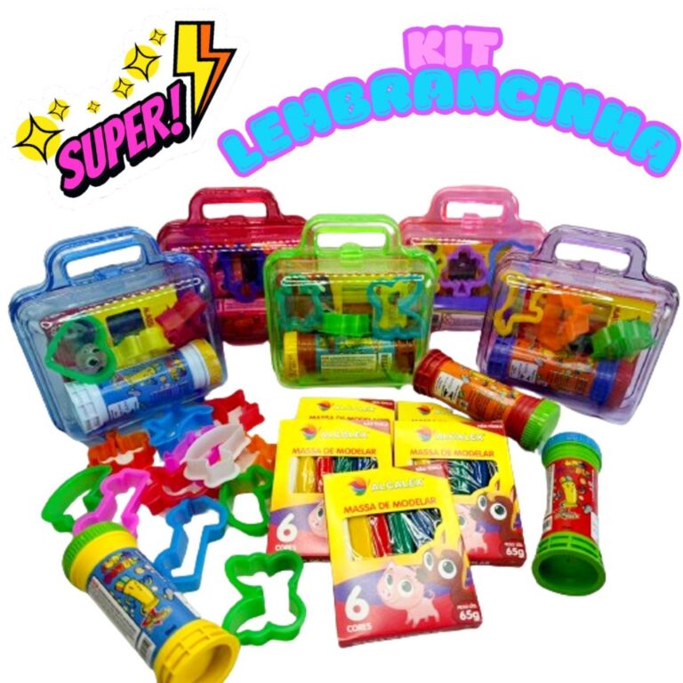 Kit 10 Massinha Modelar + 10 Bolha Sabão + 20 Cor