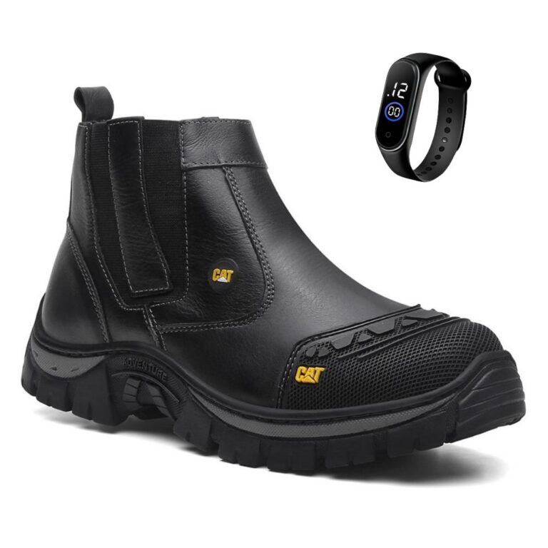Bota de Segurança Botina CAT Bico de PVC Masculin