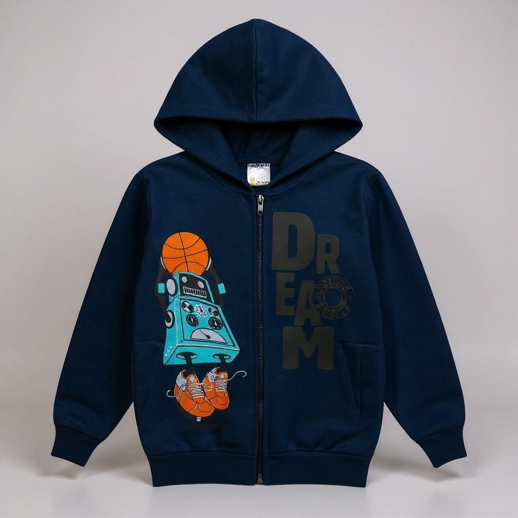 Casaco Infantil Menino Moletom Jaqueta Capuz E Zíper Inverno