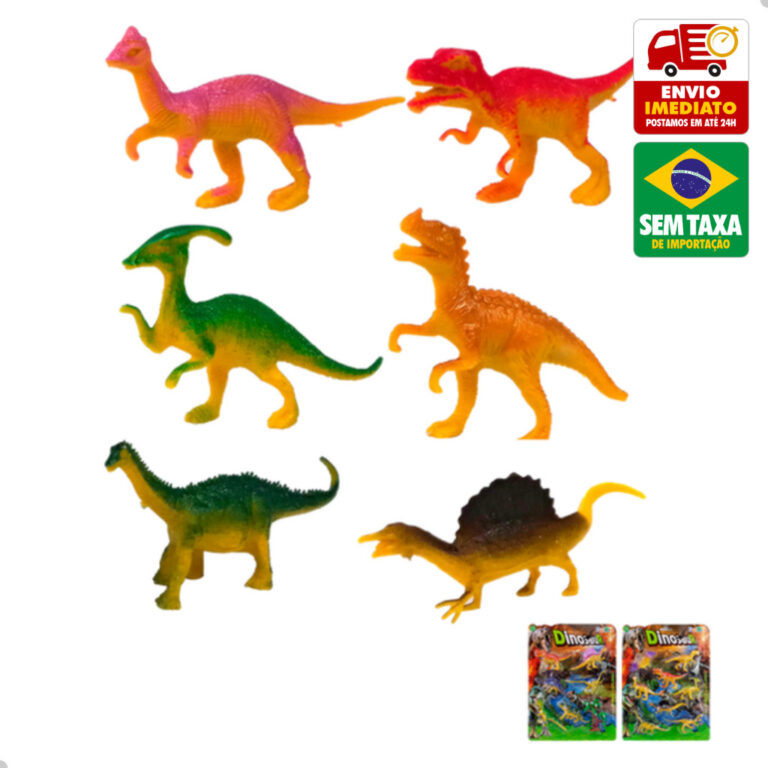 Kit Bonecos Dinossauros Variados Brinquedo DuteToy