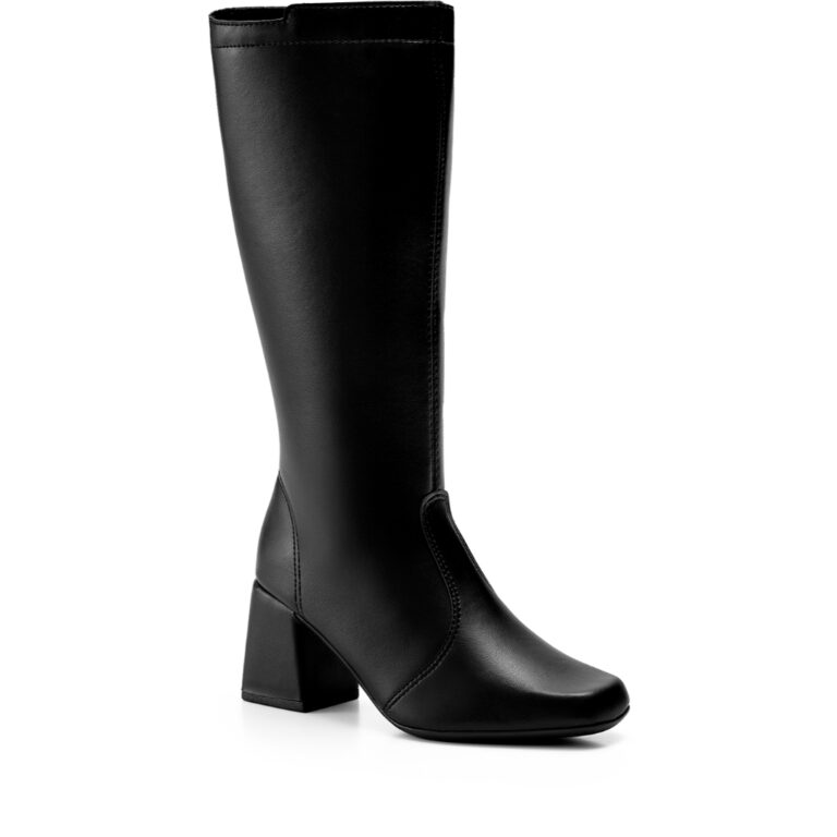 Bota Feminina Lumiss Salto Alto Bloco Cano Alto Bi