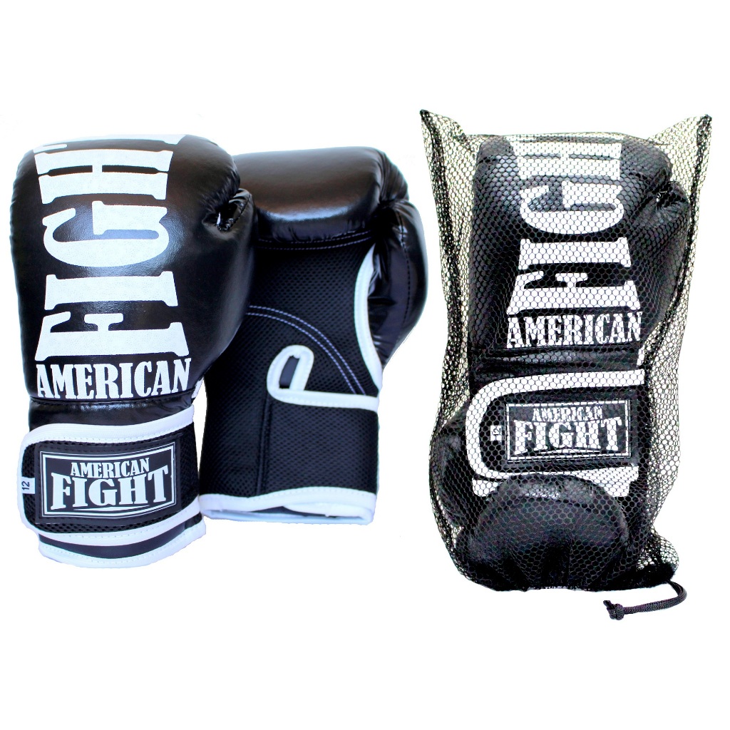 Luva de Boxe / Muay Thai American Fight – Lançamento Promoção – Preto