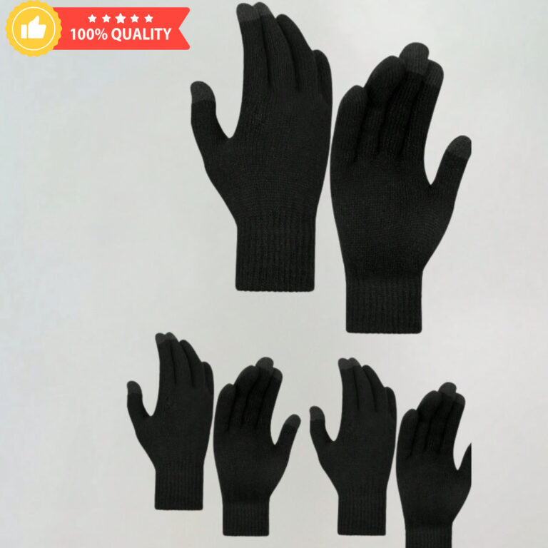 kit 3 pares Luva De Lã Frio Inverno Adulto Preta 