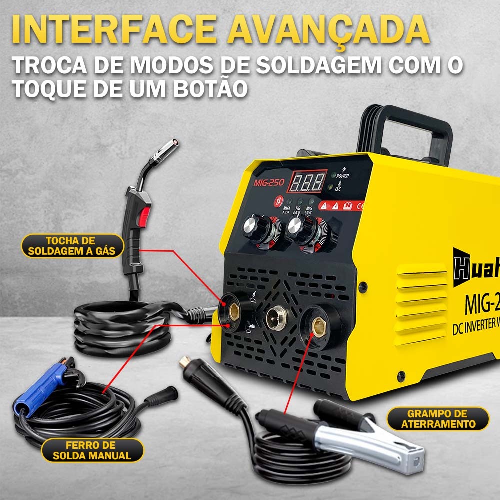 Máquina de solda com inversor MIG-250 Transformador de solda Inversor de solda Máquina de solda com