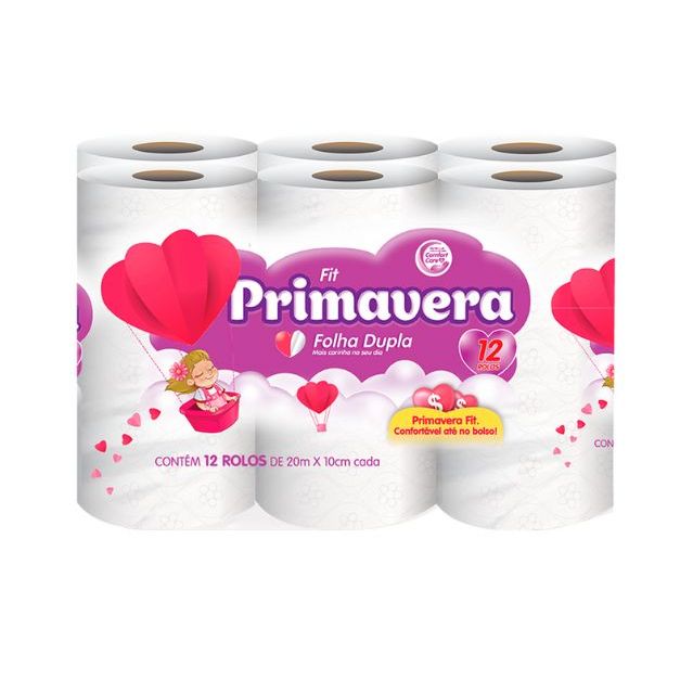 Papel Higiênico Primavera Folha Dupla Fit 20 Metr