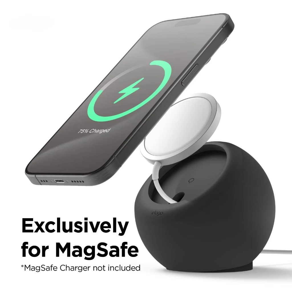 Suporte De Recarga Magnética De Silicone Formato De Bola De Escrivaninha Para iPhone 12 13 14 Plus P