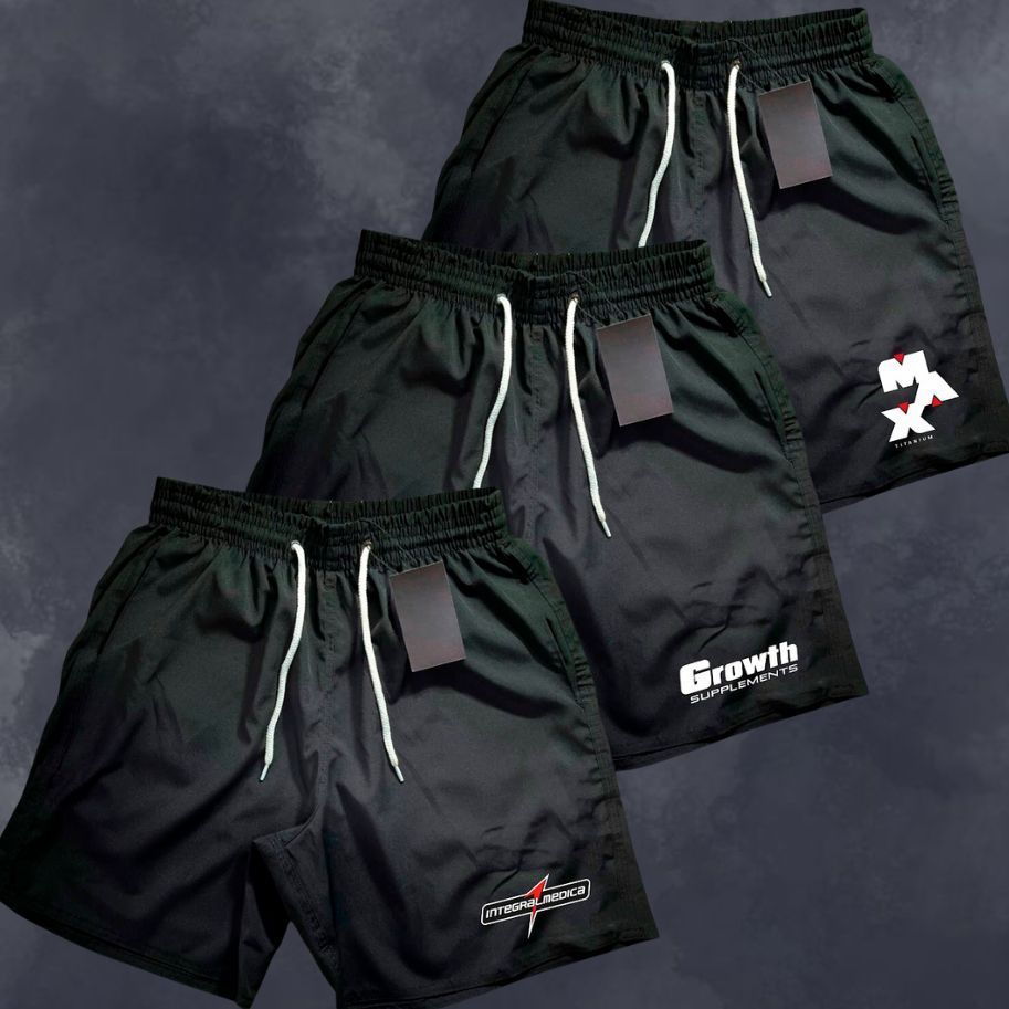 Kit 3 Bermudas Mauricinho Masculino MIX , Ideal Para Treino, Academia, Corrida